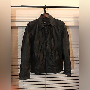 Unisex Black Leather Jacket